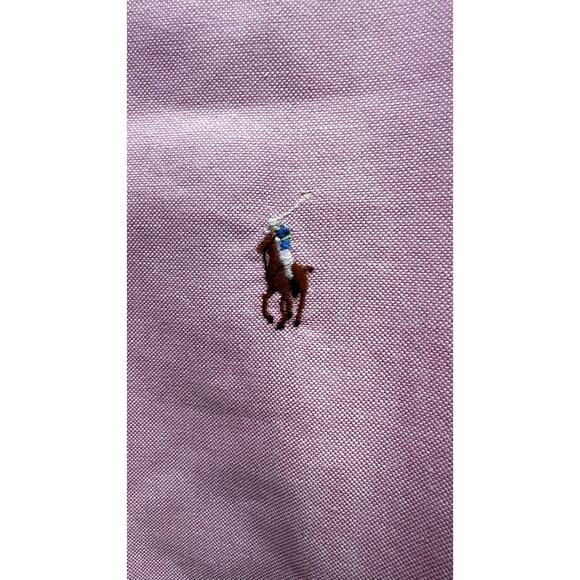 Ralph Lauren Pony-Motif Button-Down Shirt Pink Mens Size 16.5 NWT - Picture 7 of 12